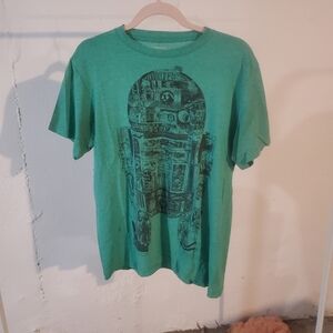 Men's medium green Heather star wars r2d2 graphic tee